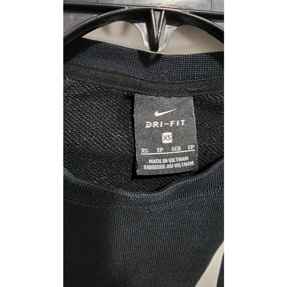 Nike womens crop sweatshirt black white oversized swoosh XS - Picture 2 of 5
